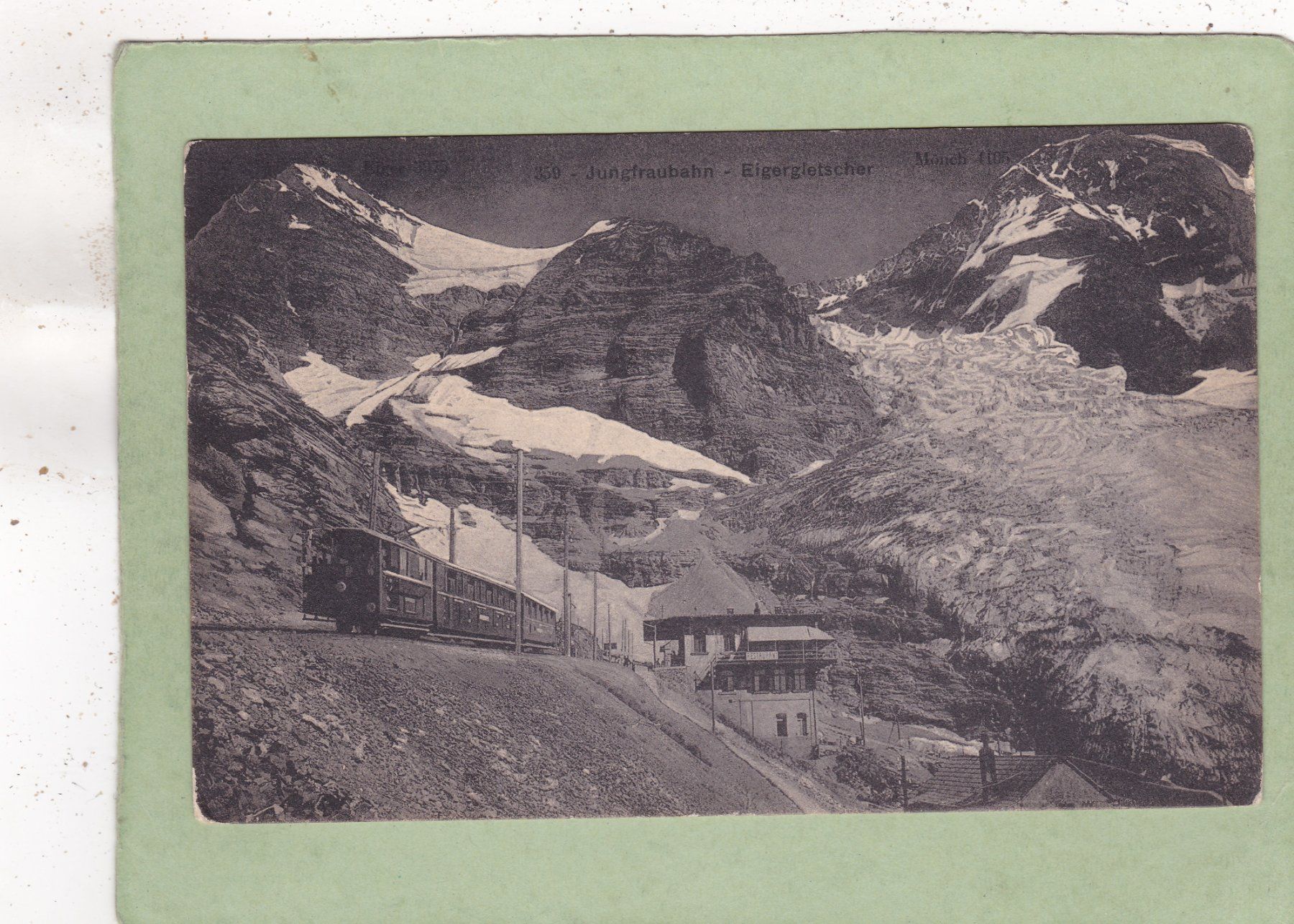 Ansichtskarten: Jungfraubahn Eigergletscher Mönch 1913 – Gebraucht aus Herisau von Lisegrat2008