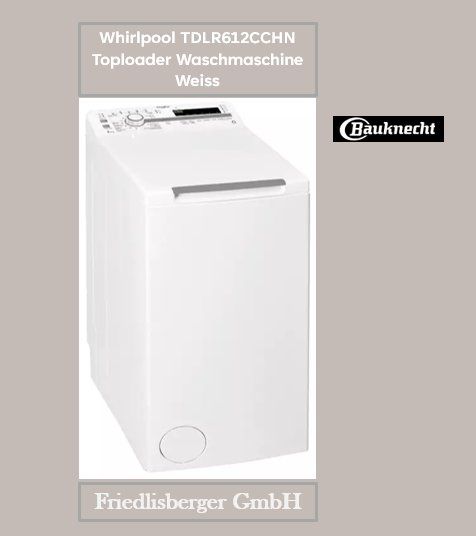 Whirlpool Lavatrici: Whirlpool TDLR612CCHN Toploader Waschmaschine Weiss – Nuovo e nell'imballaggio originale da Rudolfstetten venduto da Friedlisberger