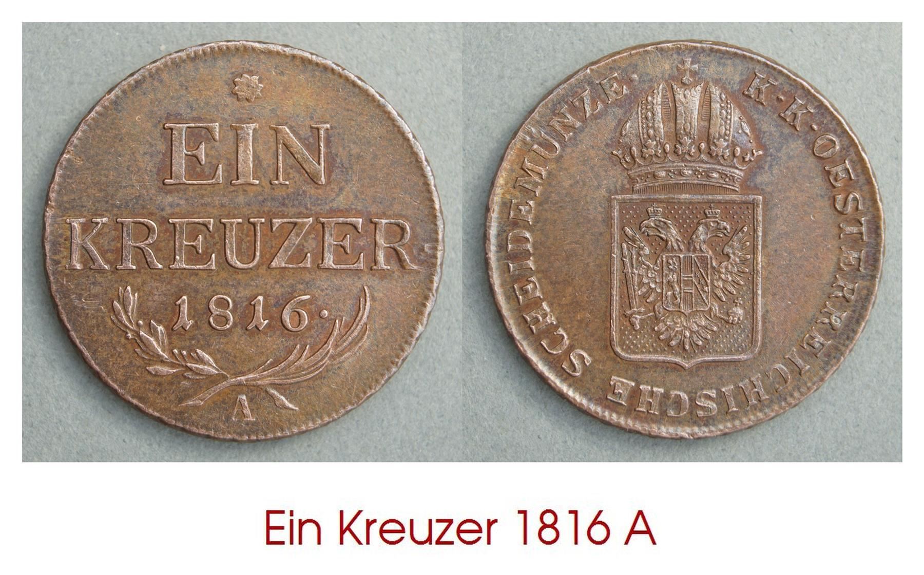 Tutti le monete: 1 Kreuzer 1816 A – Usato da Flamatt venduto da samowarow 1