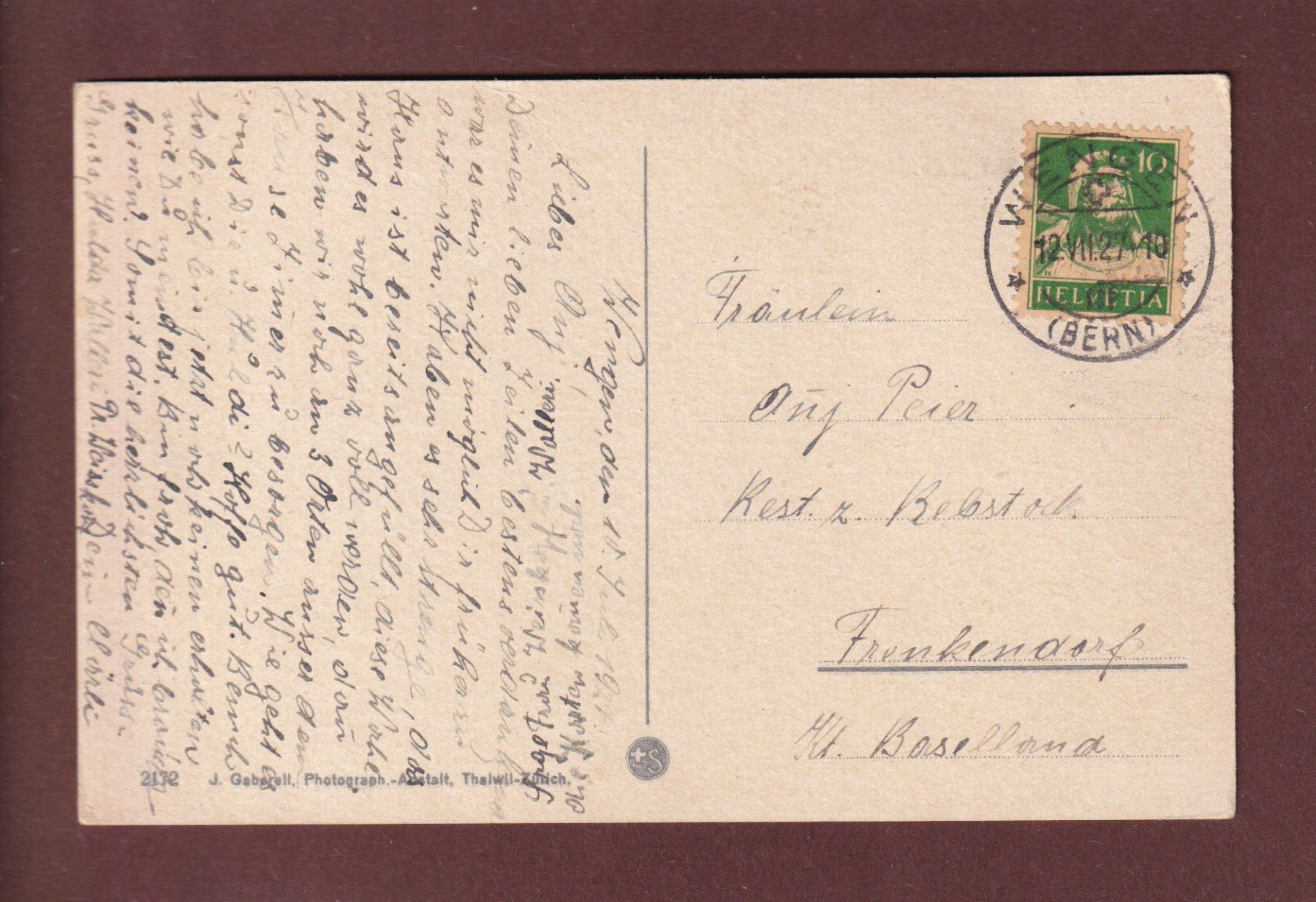 Cartoline postali: ZIEGE - Gitzi - 1927 – Usato da Pully venduto da nicecards 1