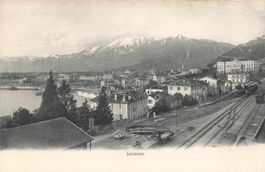 Locarno TI Panorama Bahnhof zug