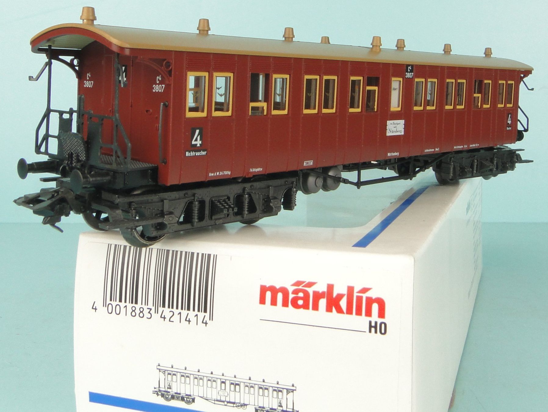 Märklin Modellini di ferrovie: Märklin 42141 Plattformwagen 4e. Klasse – Usato da Bülach venduto da cann11