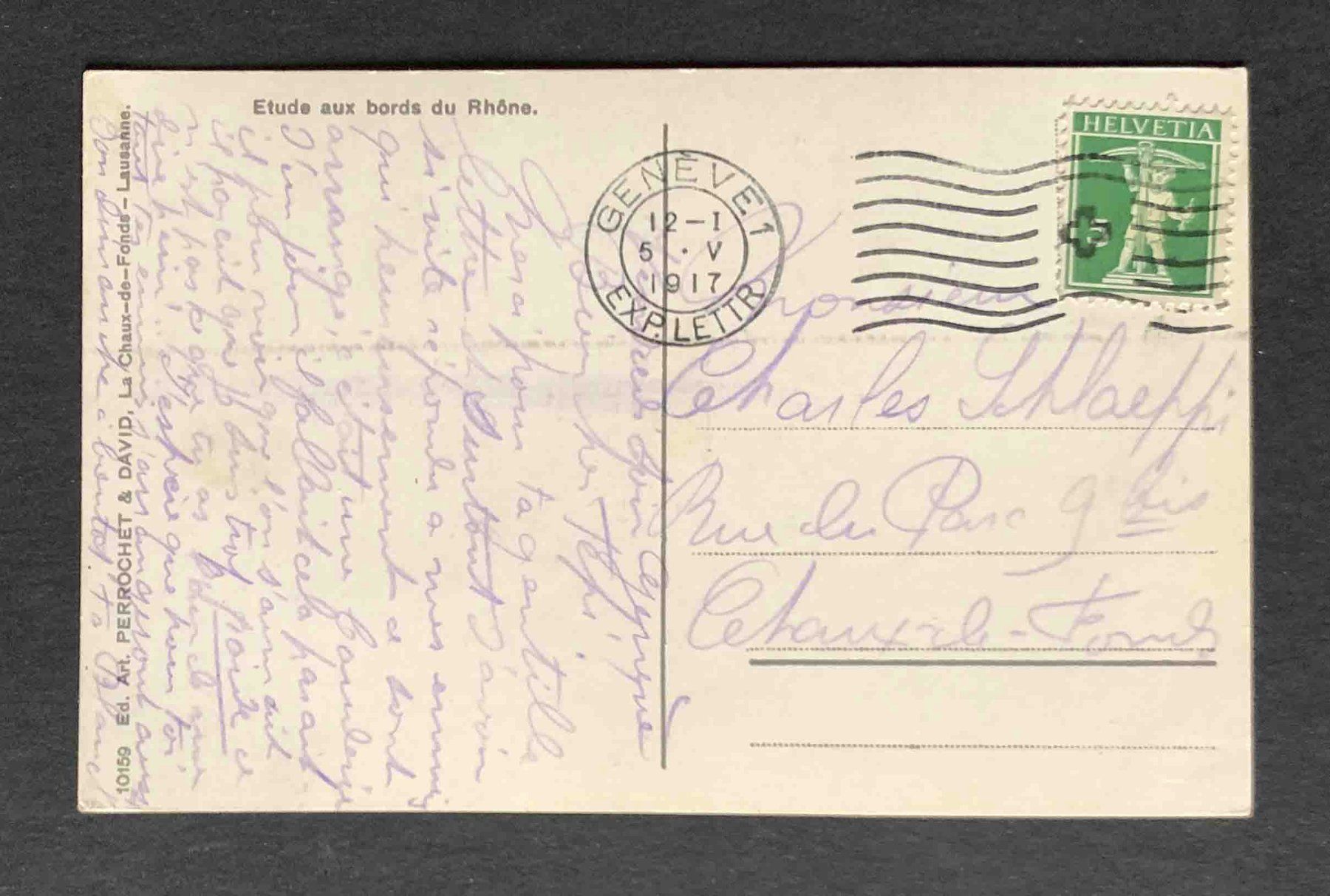 Cartoline postali: AK Etude aux bords du Rhone – Usato da Goldau venduto da artelier1 1
