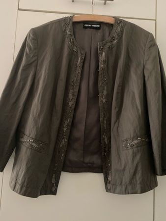 Jacke grau olivgrün Gr 42/44 Brustweite ca 52 cm
