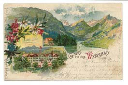 Gruss aus dem Weissbad (AI) Alpstein - Hotel Hof  Litho 1899
