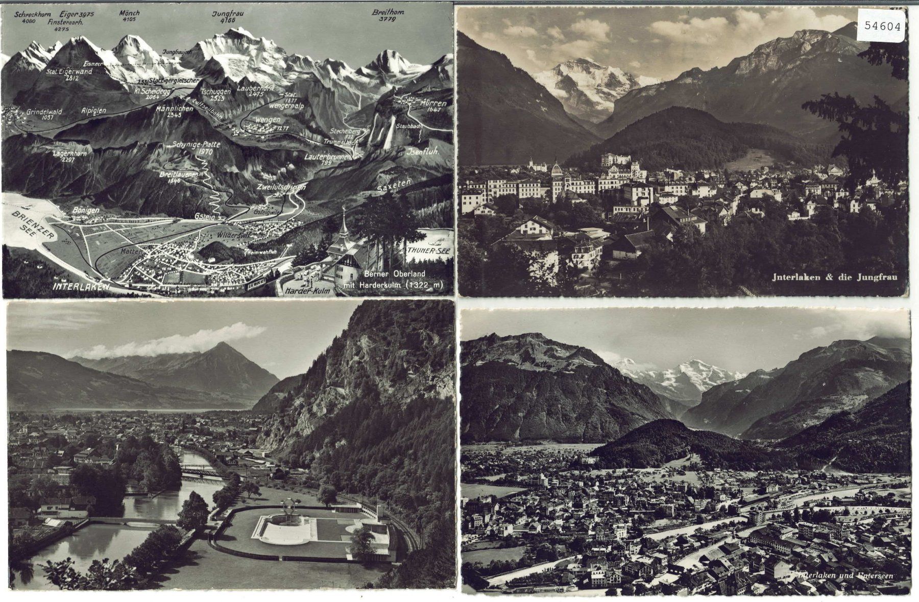 Cartoline postali: 4 AK - Interlaken – Usato da Ettingen venduto da Kartenplanet