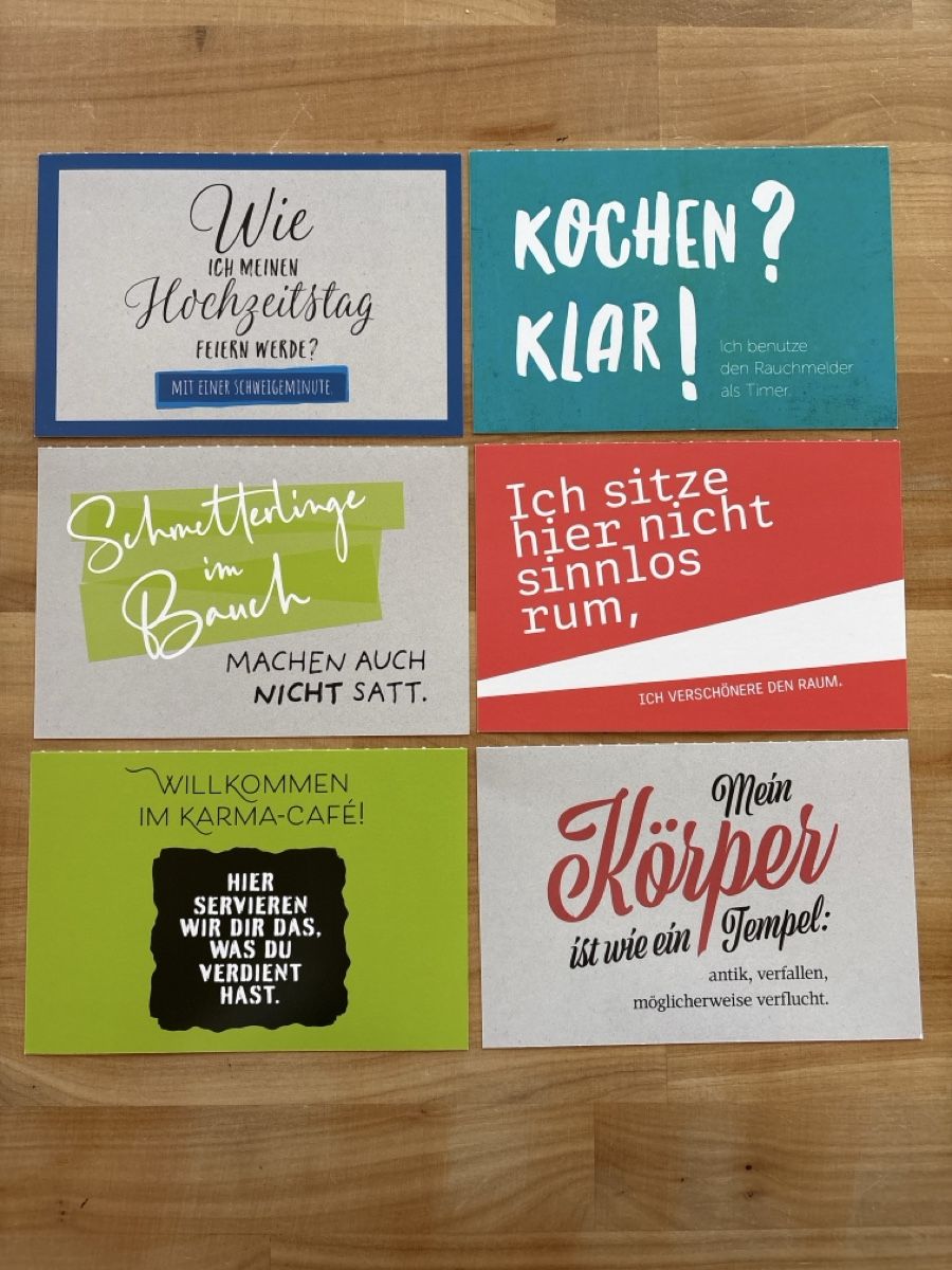 Cartoline postali: 6 AK mit Sprüche / Text – Usato da Rümlang venduto da Kartenpost1