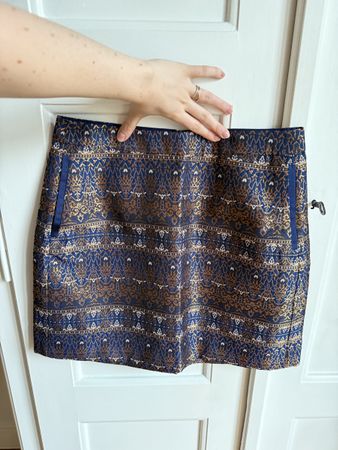 Blue and gold patterned skirt - Massimo Dutti - Never worn