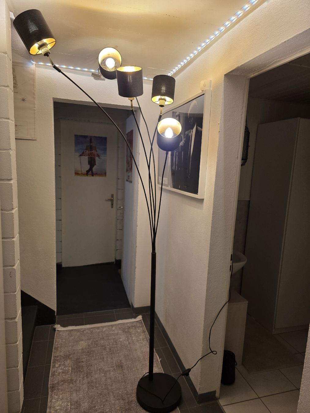 Lampade: Lampadaire design noir avec 5 lampes - Élégant! – Usato da Cortébert venduto da bjh610