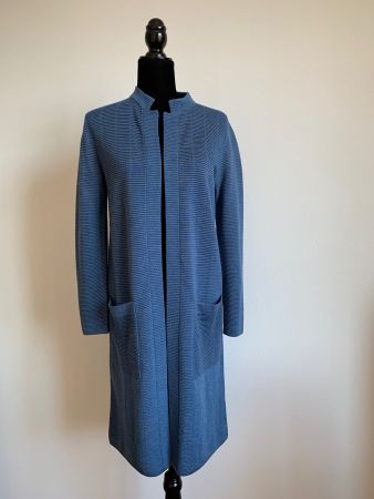 AKRIS: Neuer super exklusiver blauer Mantel/Cardigan, 36