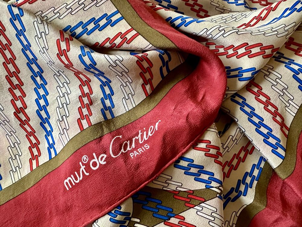 Foulard Vintage Michel Paris - Carré En Soie 100% - Motif Floral Multicolore