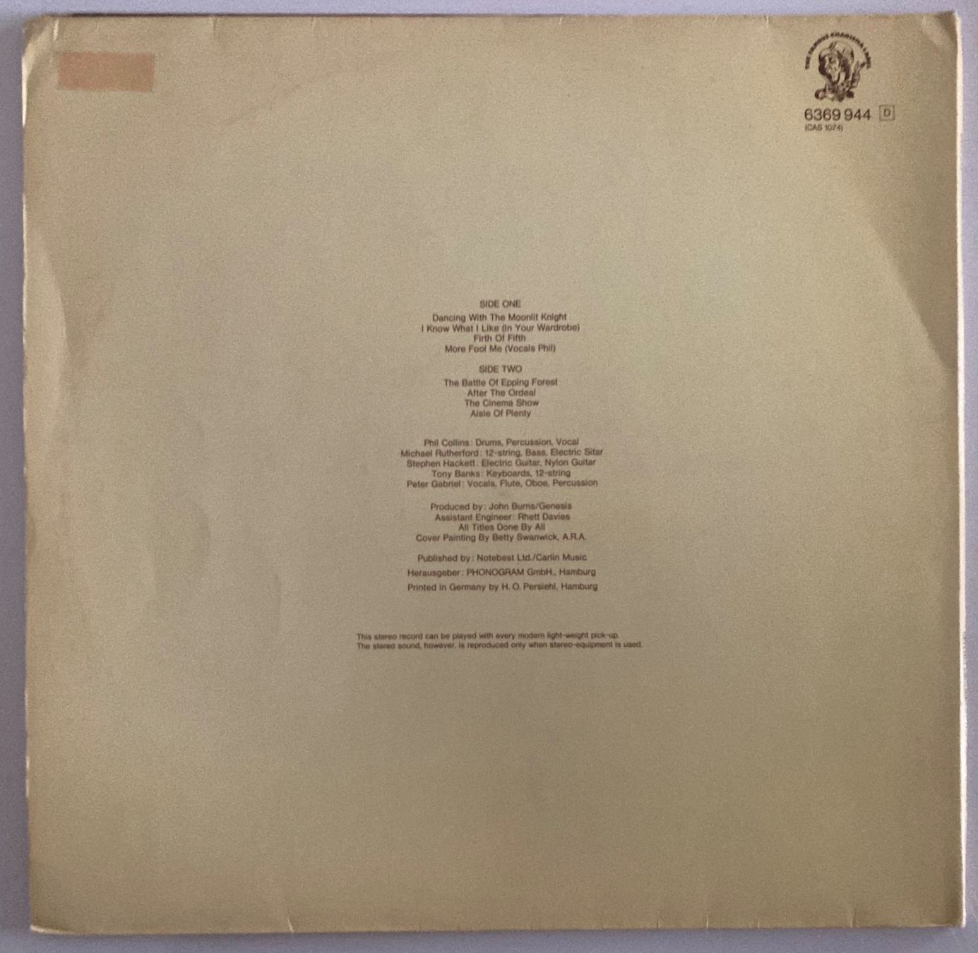 Dischi in vinile: GENESIS - SELLING ENGLAND BY THE POUND – Usato da Poliez-Pittet venduto da Newtown-Records 1