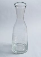 alte Wein Karaffe 1 Liter / Gravur Berner Wappen und Spruch