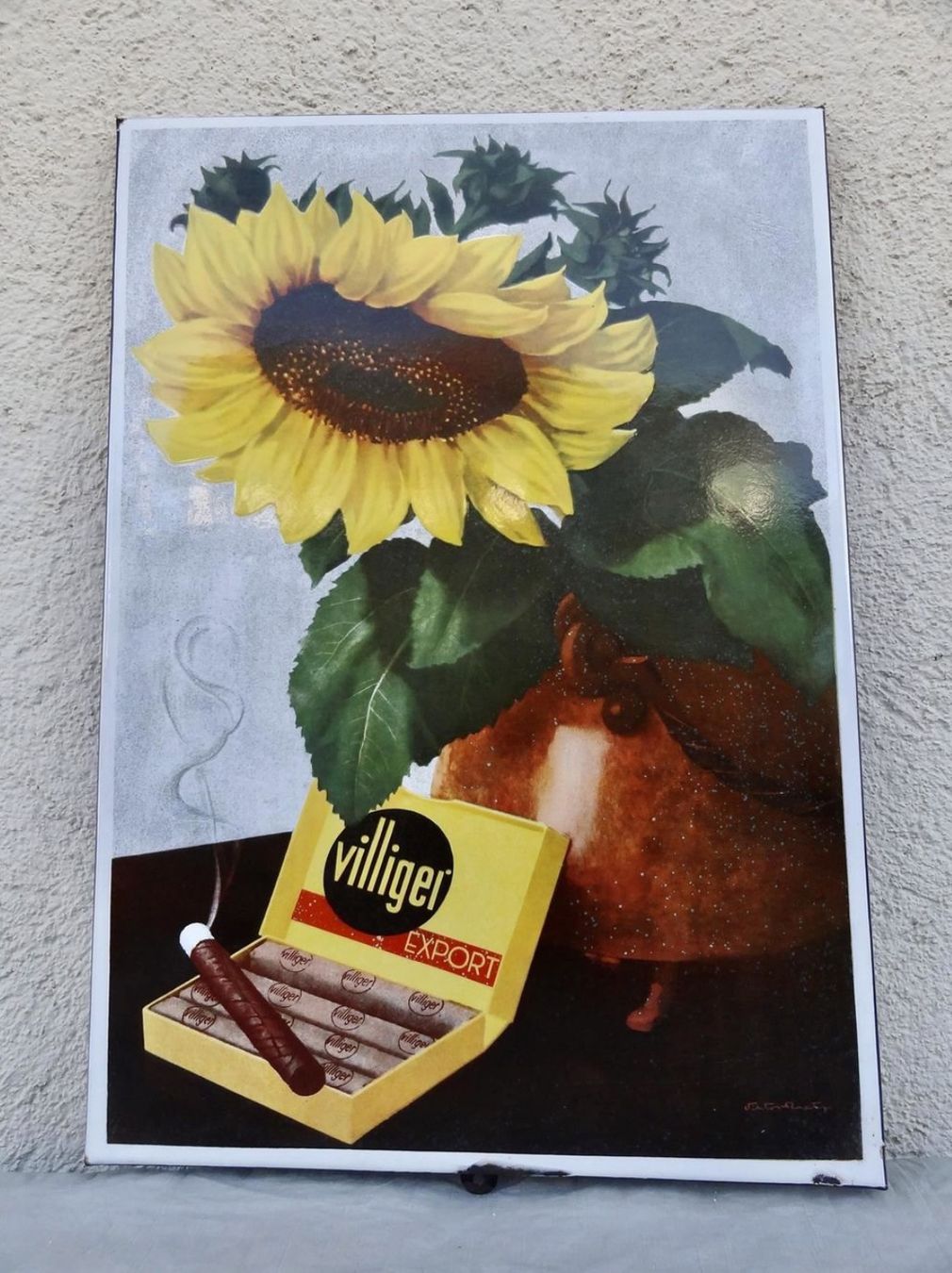 Insegne: VILLIGER EXPORT REKLAME EMAILSCHILD – Usato da Kerzers venduto da djstarsky73 1
