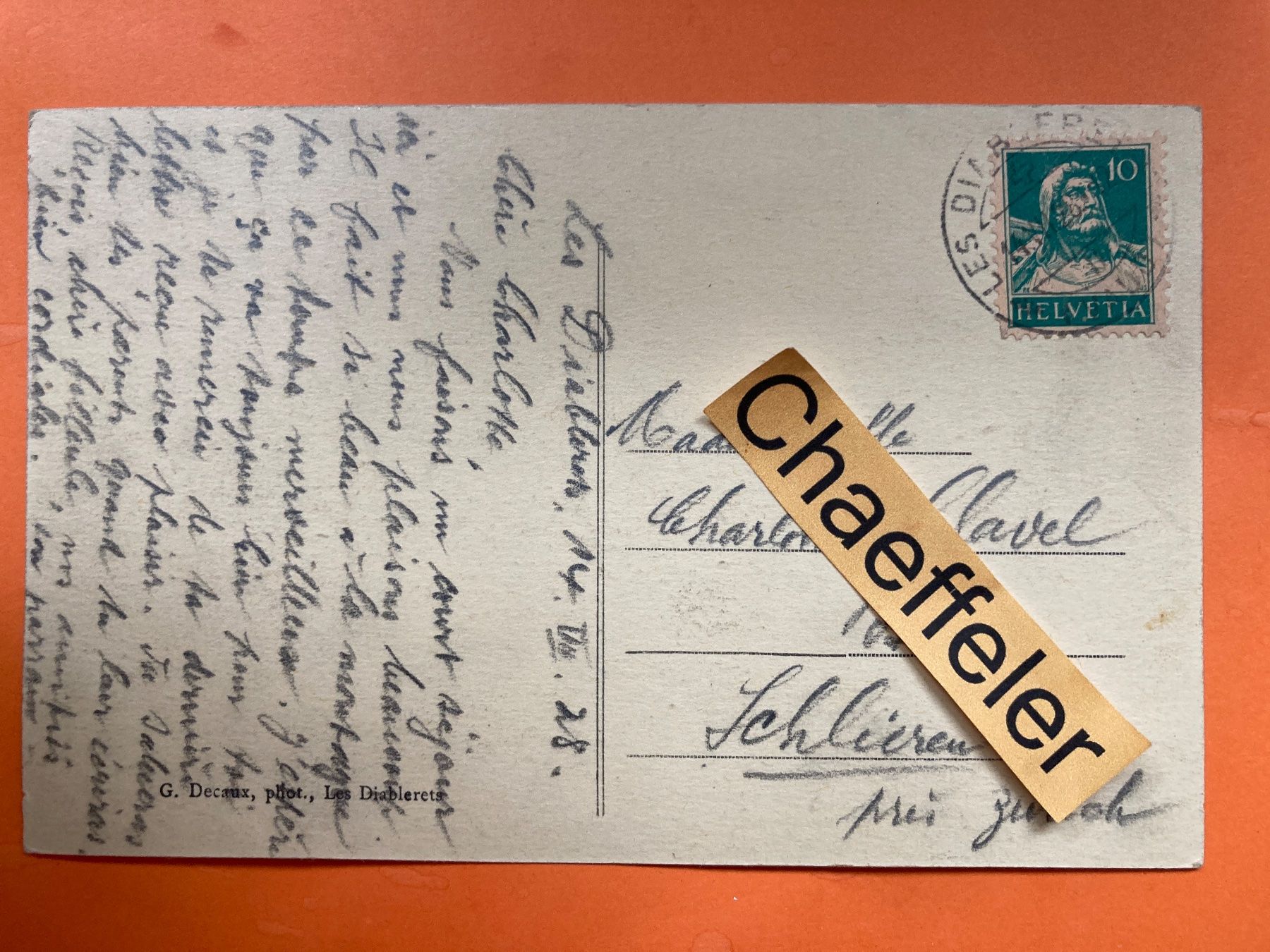 Cartes postales: 1928 Les Diablerets. Vue générale – D'occasion à Zürich par Chaeffeler 1