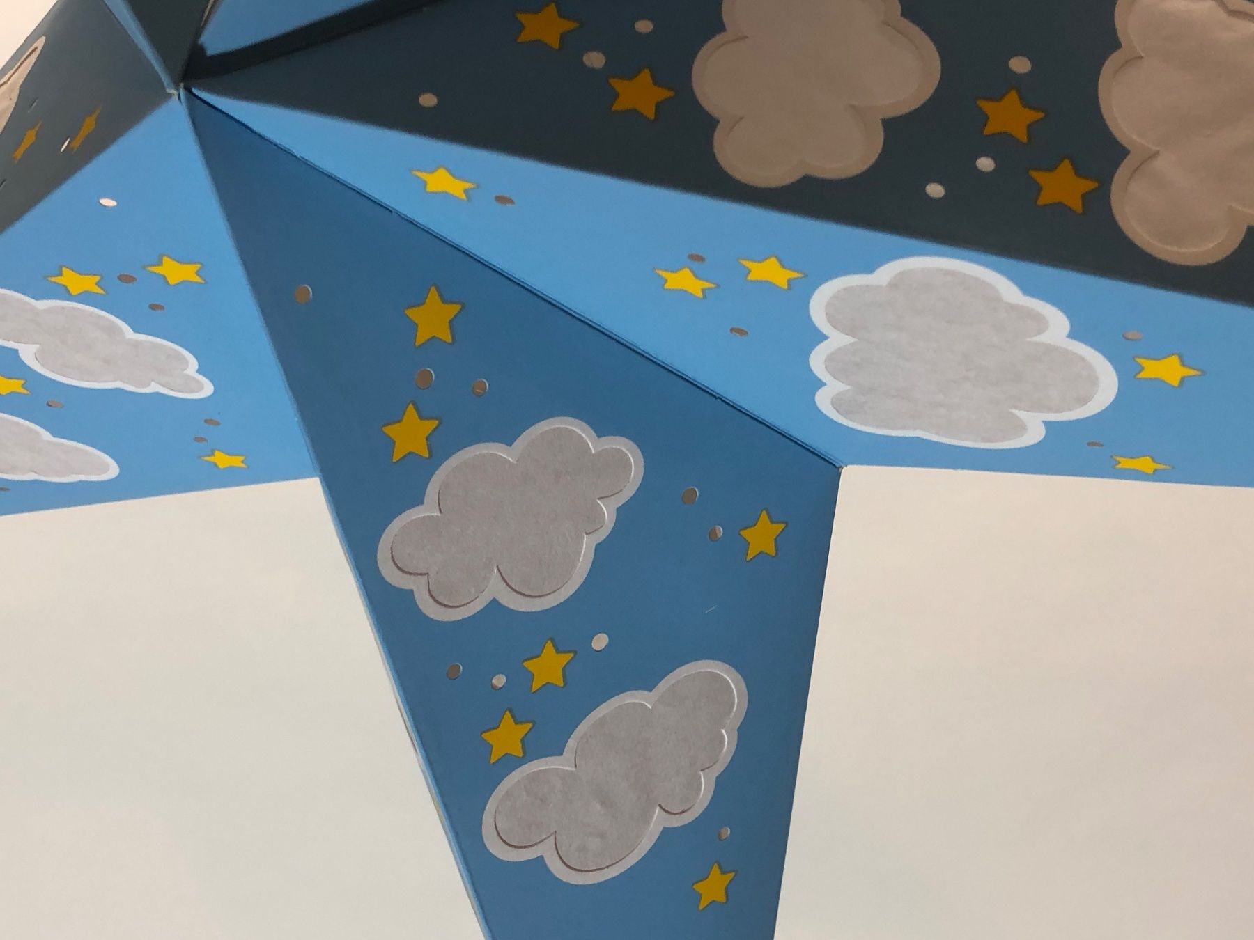 Ghirlande e barre luminose: Leuchtstern - fluffy clouds light blue 60cm /mit Kabel + LED – Nuovo e nell'imballaggio originale da Bergdietikon venduto da Garak 5
