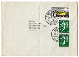 1939 Brief mit Bahnstationstempel Wetzikon 12. Dez. 39