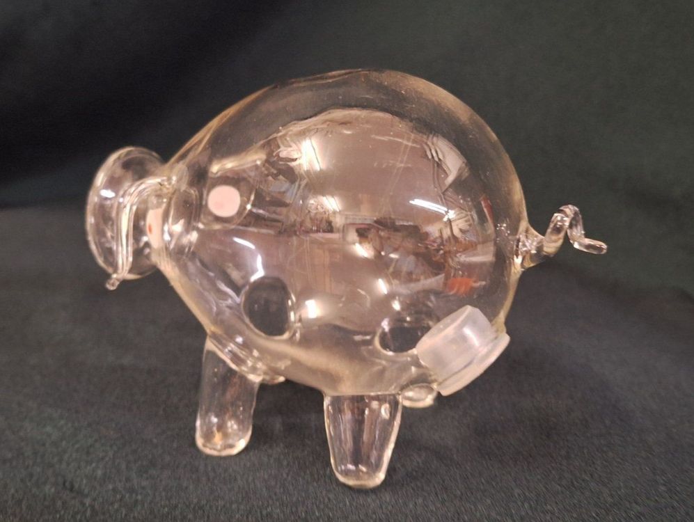 Sparschwein Aus Glas Mit Korkverschluss – Süße Spardose Für Kinder, Ca. 14 X 8 Cm, Ideal Als Geschenk Oder Zum Münzen Sammeln