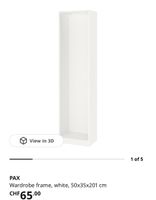 PAX Wardrobe frame white 50x35x201cm good condition