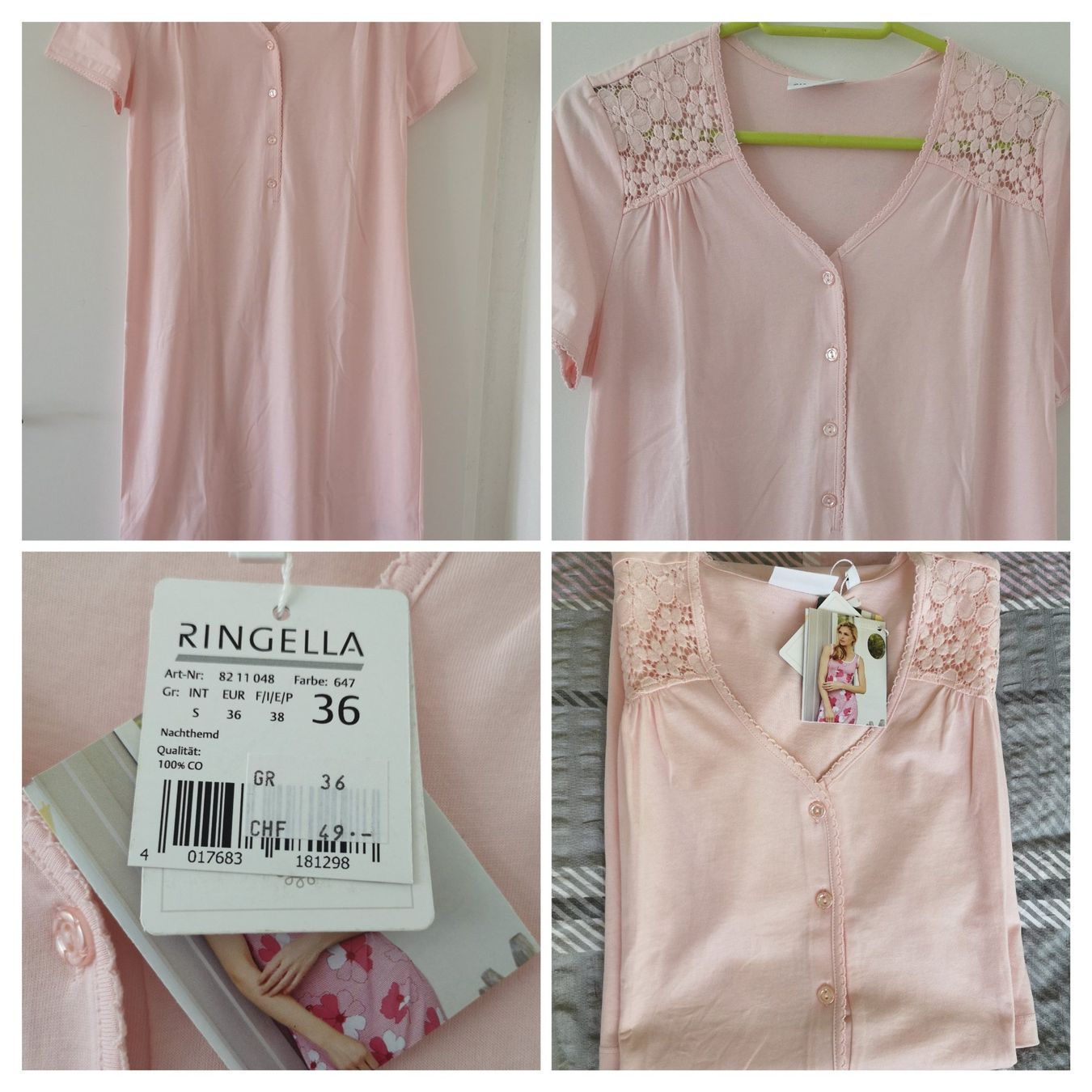 Negligees & Pigiami: rosa Nachthemd Gr. 36 - RINGELLA - Spendenaktion – Nuovo (secondo la descrizione) da Unterkulm venduto da Beljasch