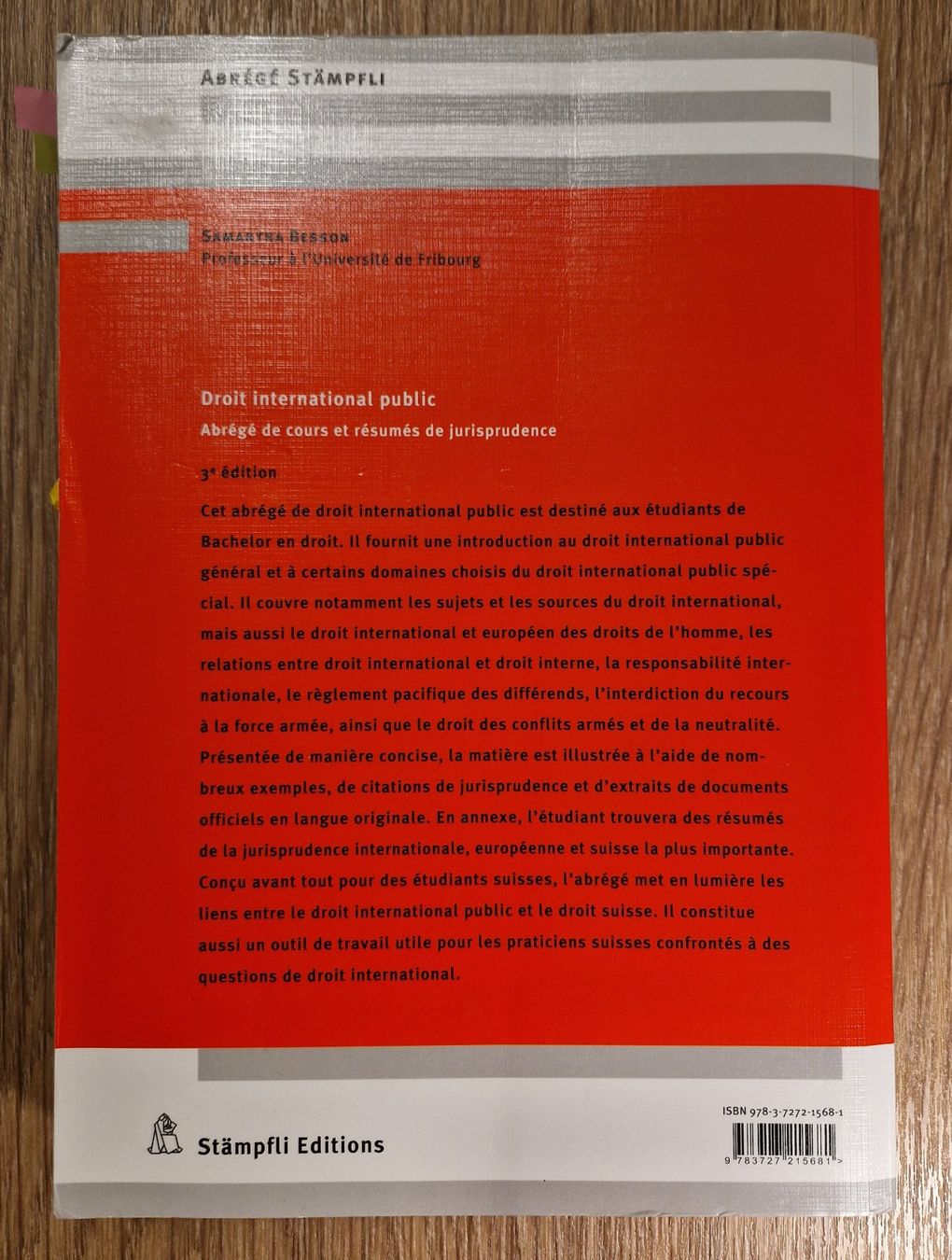 Libri: Droit international public 3e édition - Samantha Besson – Usato da Fribourg venduto da gua_7jvq 1