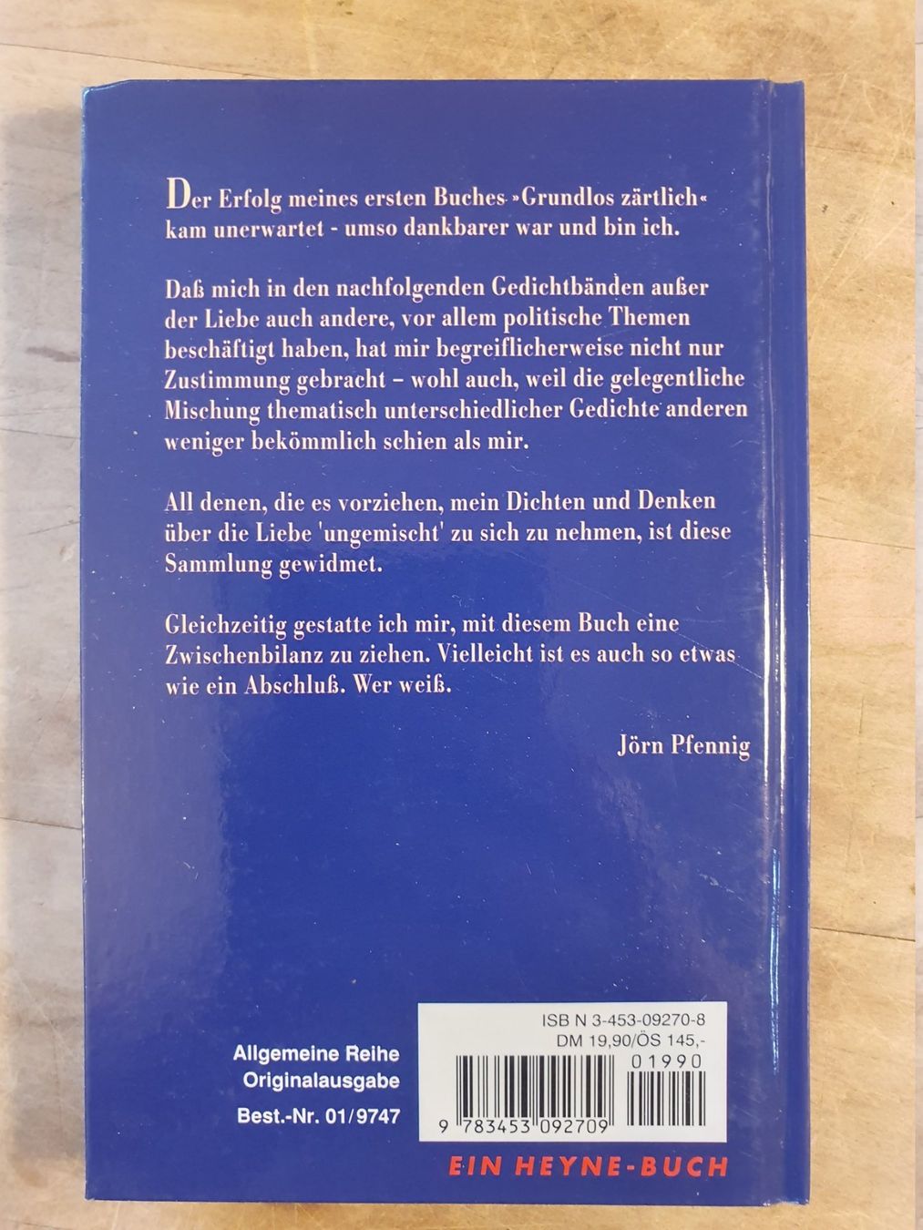 Libri: Liebeslänglich Jörn Pfennig Heyne – Usato da Zürich venduto da loosebone 1