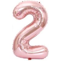 40" XL Metallic Zahlenballon Rose 2 - KOSTENLOSER VERSAND