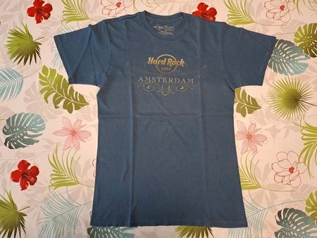 Hard Rock Cafe Amsterdam T-Shirt - Herren Gr. S - Blau