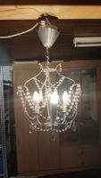 Vintage Kronleuchter Lampe mit Glas-Kristallen,