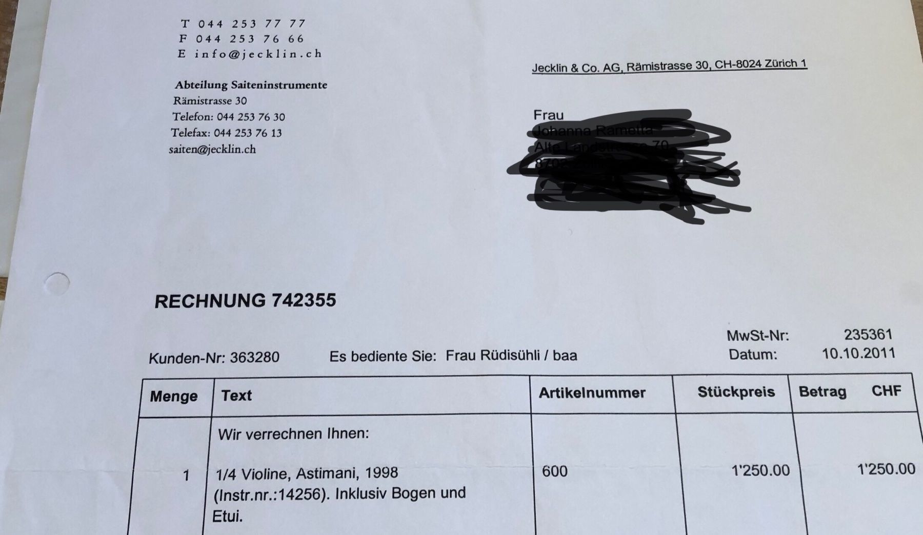Musikinstrumente: 1/4 Violine & 1/4 Bogen – Gebraucht aus Stäfa von sinalong9 4