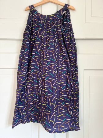 MAAN Designer Mädchen Kleid Buntstifte Dunkelblau Gr 152 /12