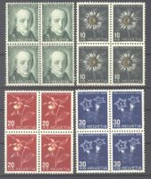1943, Pro Juventute, Viererblöcke, SBK 28.– **
