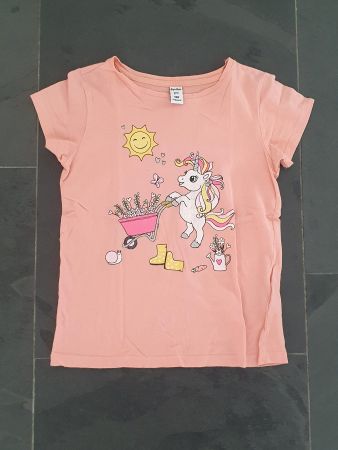 ++ Einhorn T-Shirt in orange ++ Gr. 122 / 128 ++