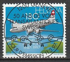1997 Sondermarke der SWISSAIR mit ET - Vollstempel