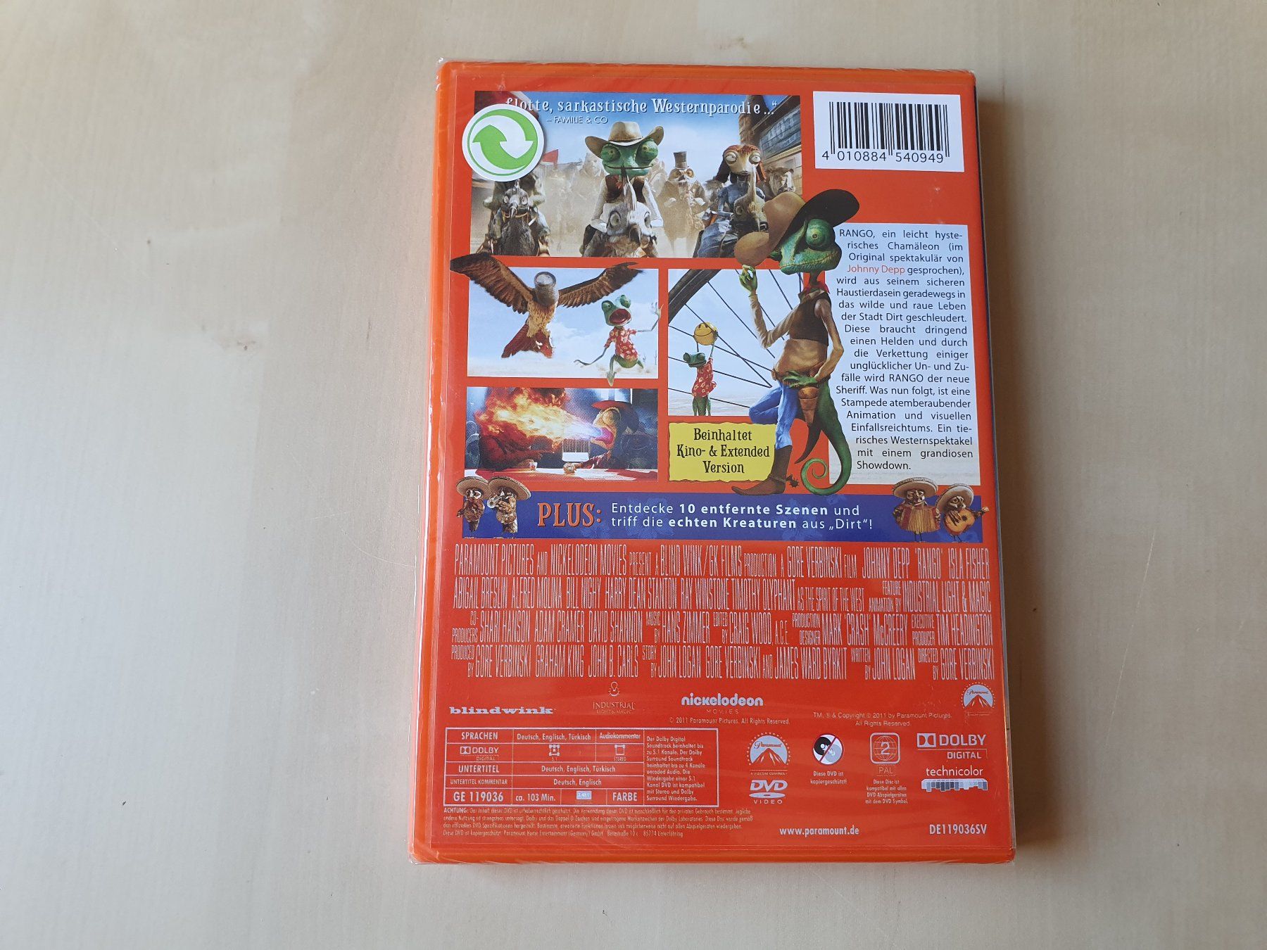 Tous les DVDs: Rango neu und ovp – Neuf avec emballage d'origine à Stansstad par collectorsshop 1