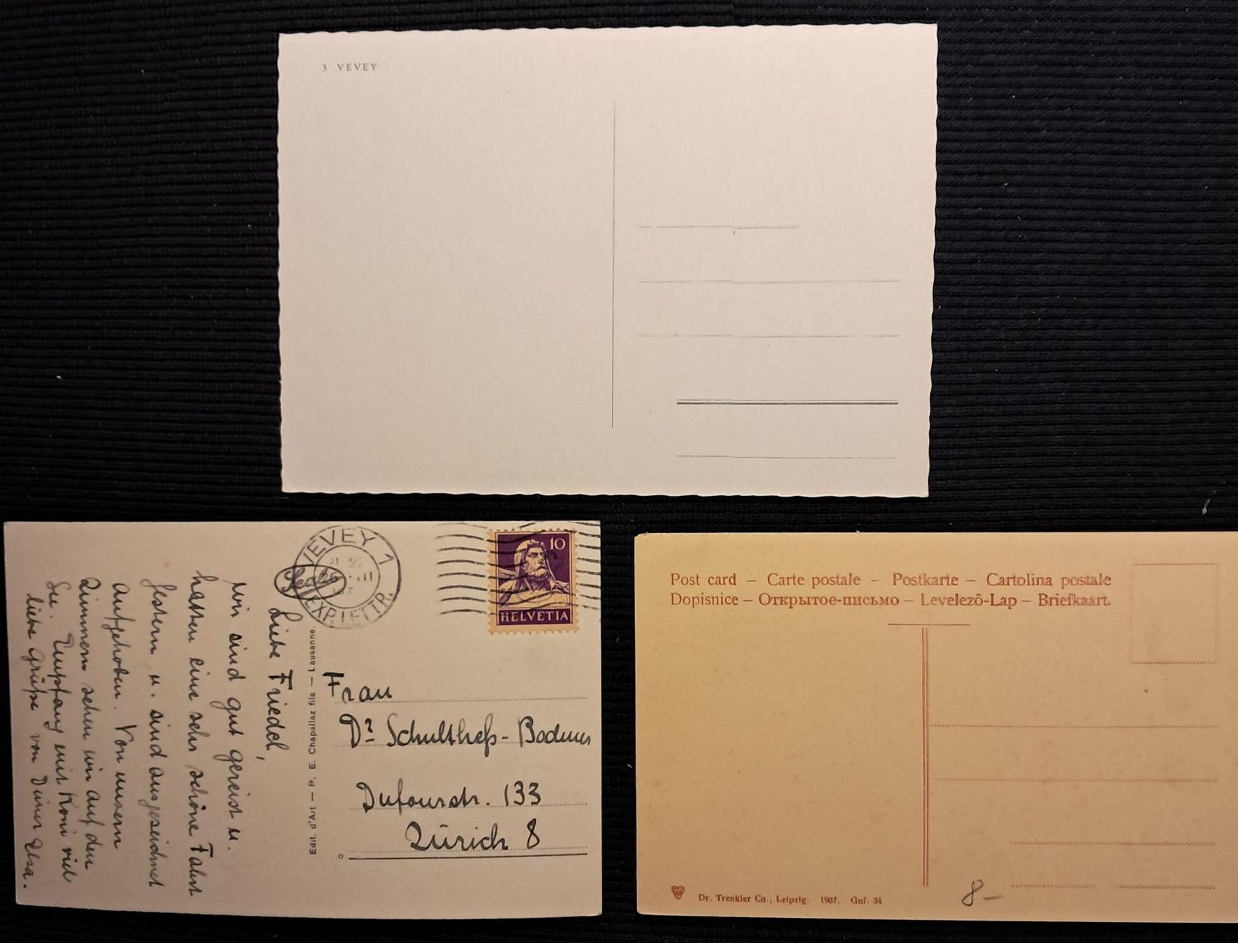 Cartoline postali: 3 AK VEVEY – Usato da Ponto Valentino venduto da giorgia06 1