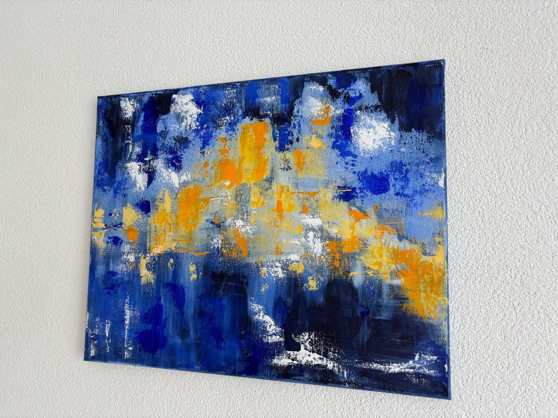 Dipinti: Abstraktes Acrylgemälde blau gelb – Nuovo (secondo la descrizione) da Cham venduto da Felha 5