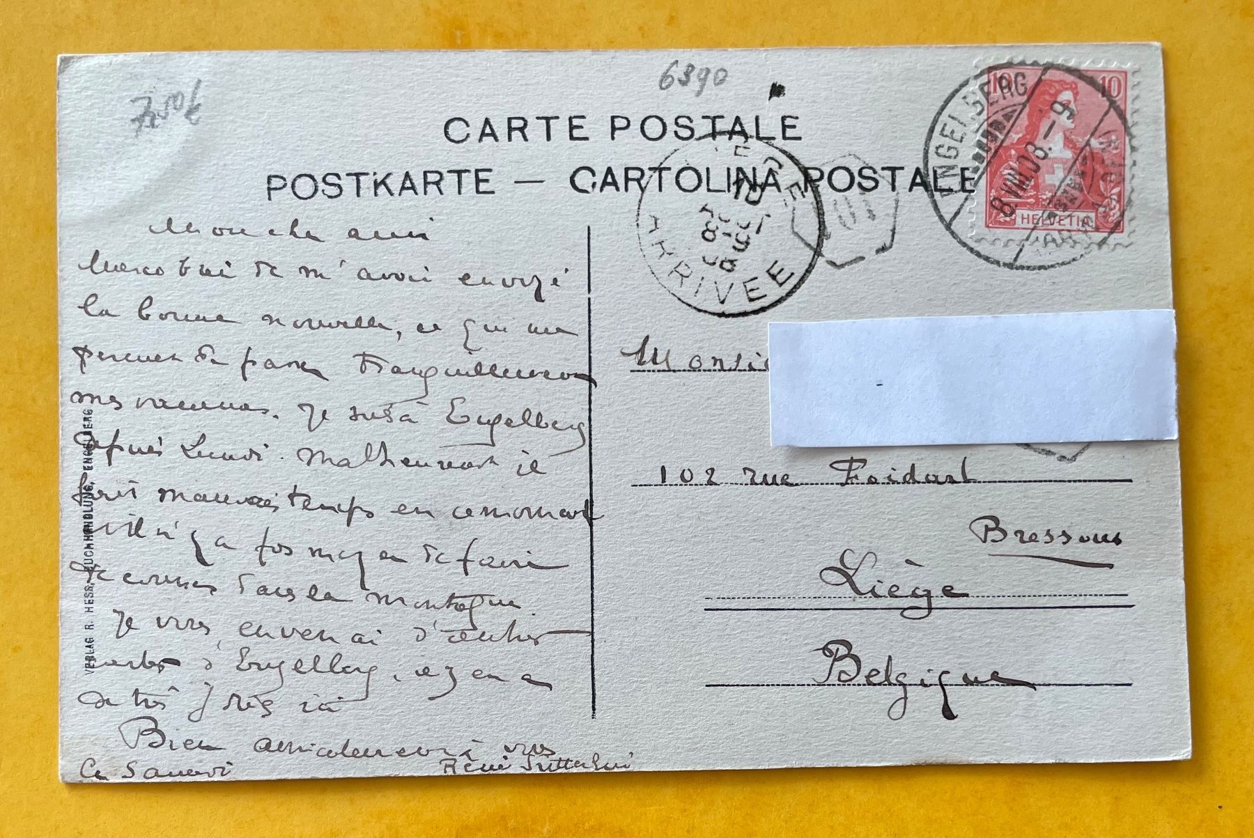 Cartoline postali: ENGELBERG - mit Titlis und Spannörter - 8.8.08 – Usato da Mauren TG venduto da montis09 1