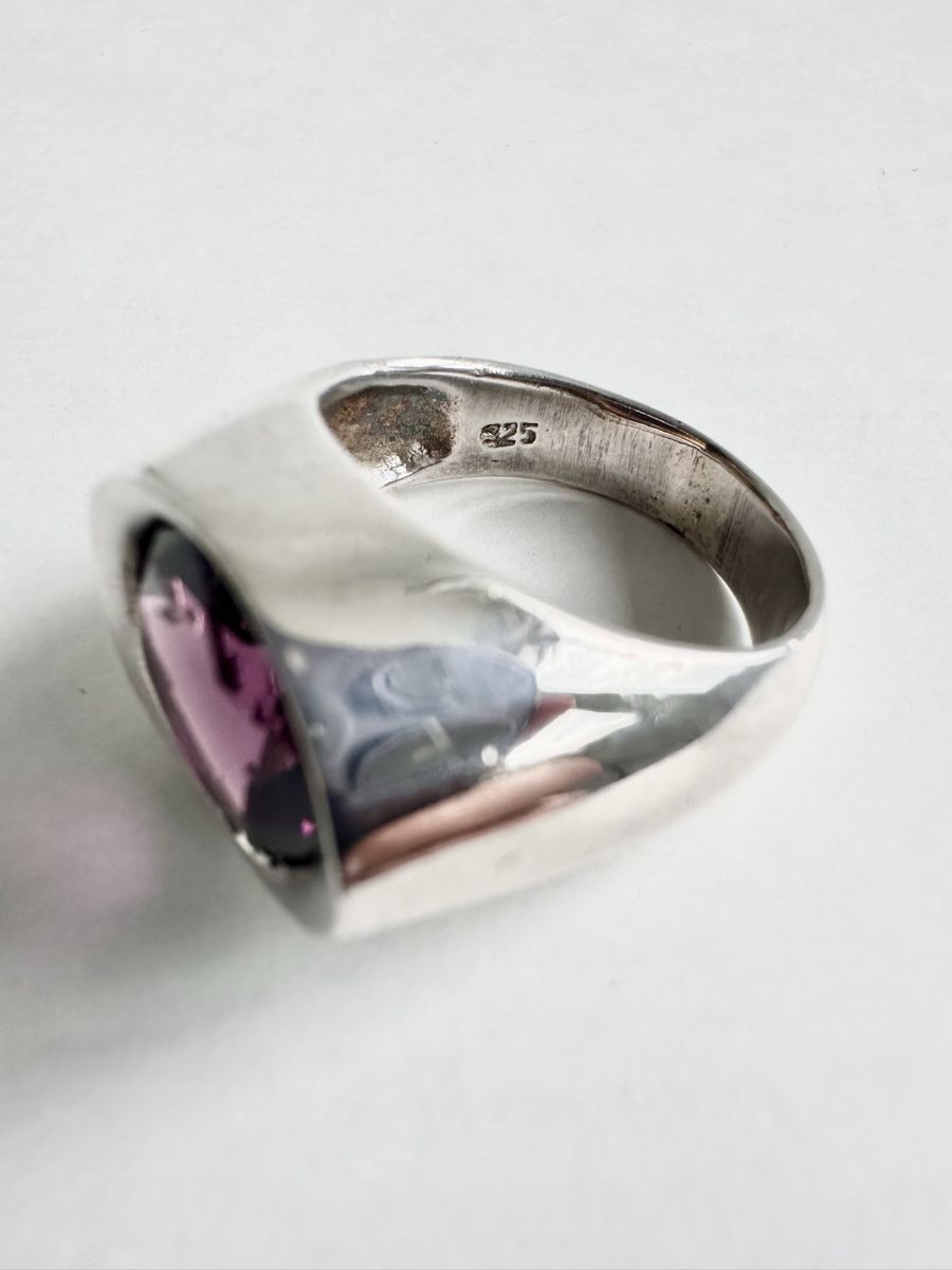 Anelli: Silverstar Statement-Ring mit violettem Stein / Gr. 60 – Usato da Bern venduto da neon317 9