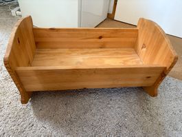 Puppenbett Holz natur guter Zustand