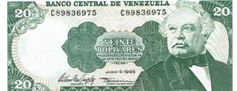 Venezuela 20 Bolivares 1995 P-63e UNZ