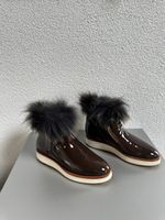 Winterstiefel Glanzleder mit Fell, Gr. 36 - Neuwertig!