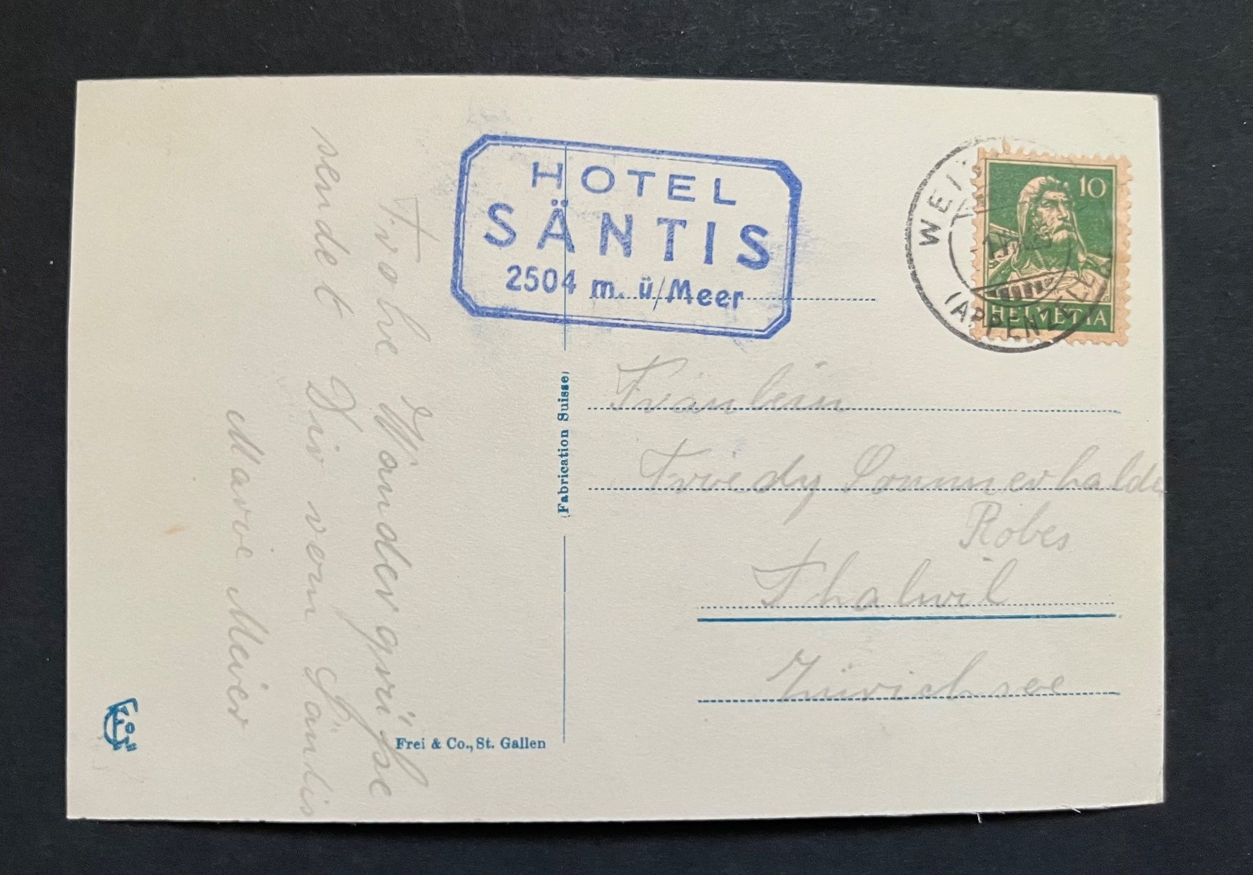 Cartoline postali: Lisengrat, - Säntis vom Rotsteinpass, ca. 1930 – Usato da Ostermundigen venduto da DaxKarten-75 1