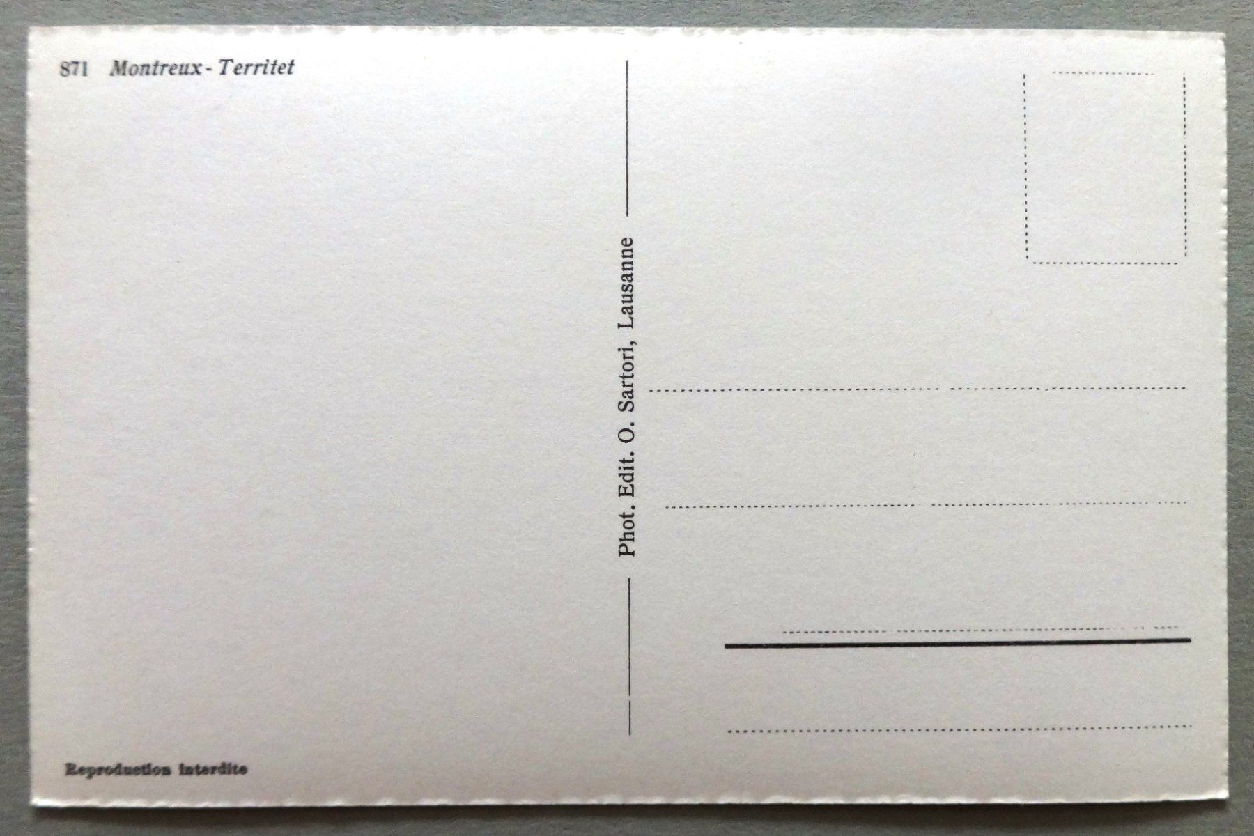 Cartes postales: Montreux - Territet – D'occasion à Fétigny par Billy2miny 1