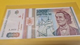 Rumänische Banknote 1000 Lei 1993 Eminescu