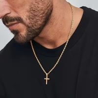 18k vergoldet Halskette mit Kreuz Anhänger - Neu & Stilvoll!