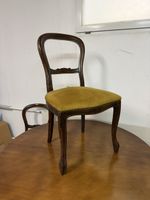 3 Chaises anciennes restaurées assise velours moutarde chic