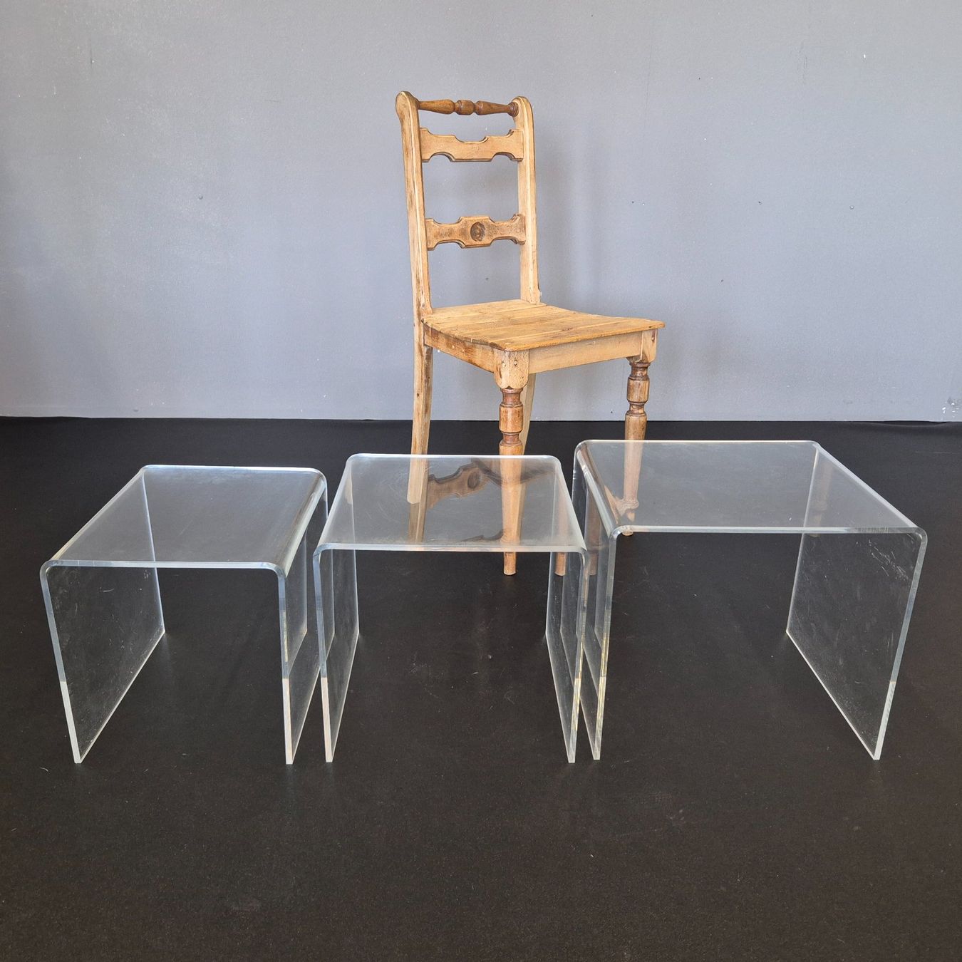 Tavoli: 3er Set 1980 Plexiglas Acryl Coffee-Table Beistelltisch – Usato da Nottwil venduto da Wondewa-Shop