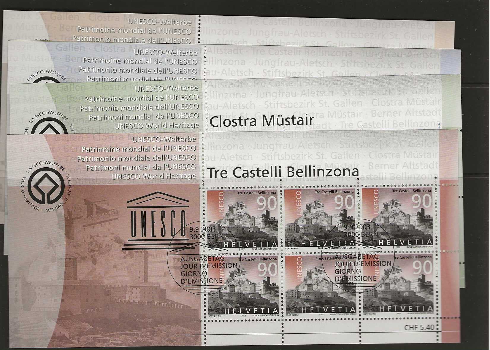 Tutti i francobolli: timbre 1096 à 1100  4 feuillets de 6 timbres – Usato da Sorvilier venduto da carose01