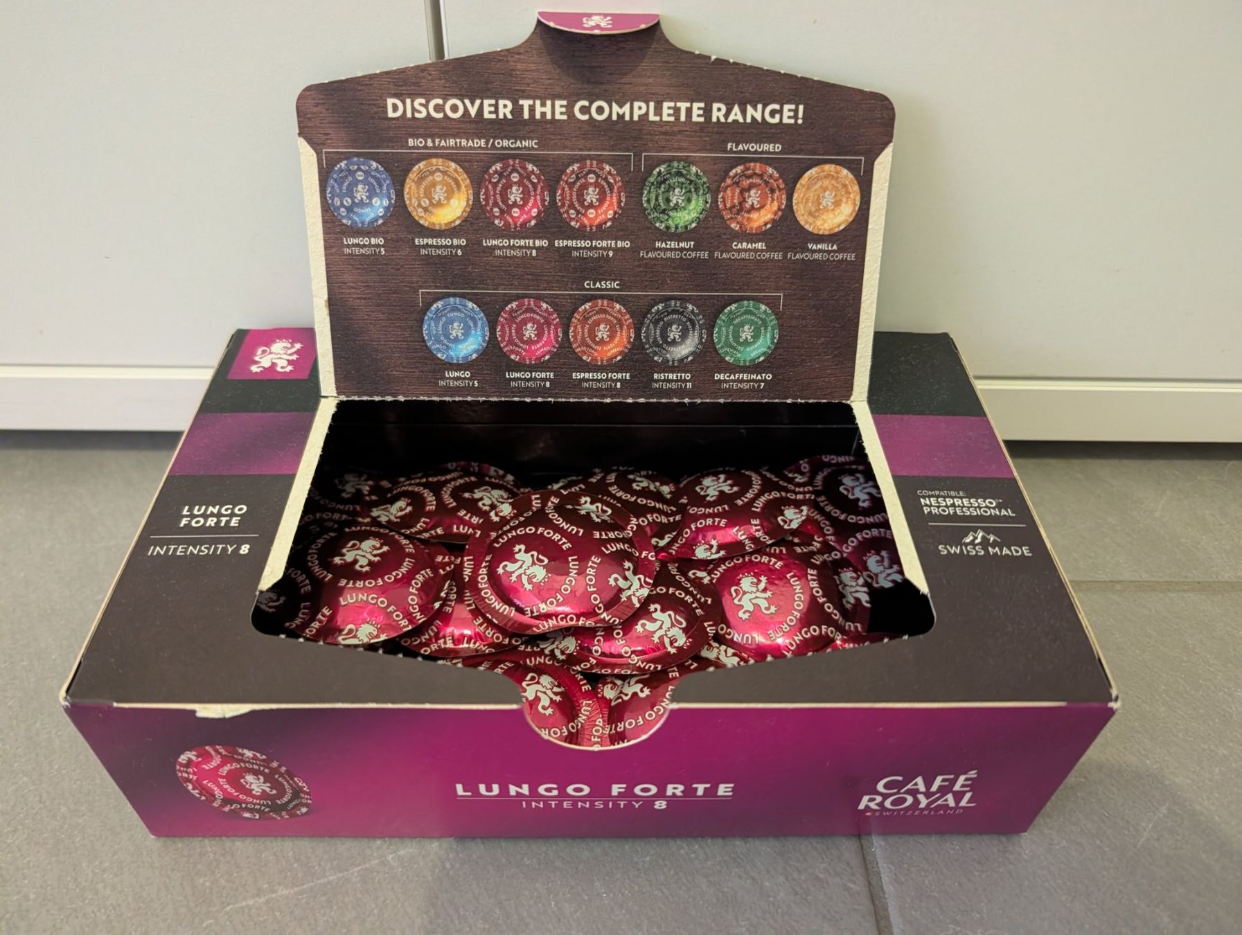 Café Royal Cibi & Specialità: 115x Café Royal Lungo Forte Kaffeepads – Nuovo e nell'imballaggio originale da Thalwil venduto da pamatt 1